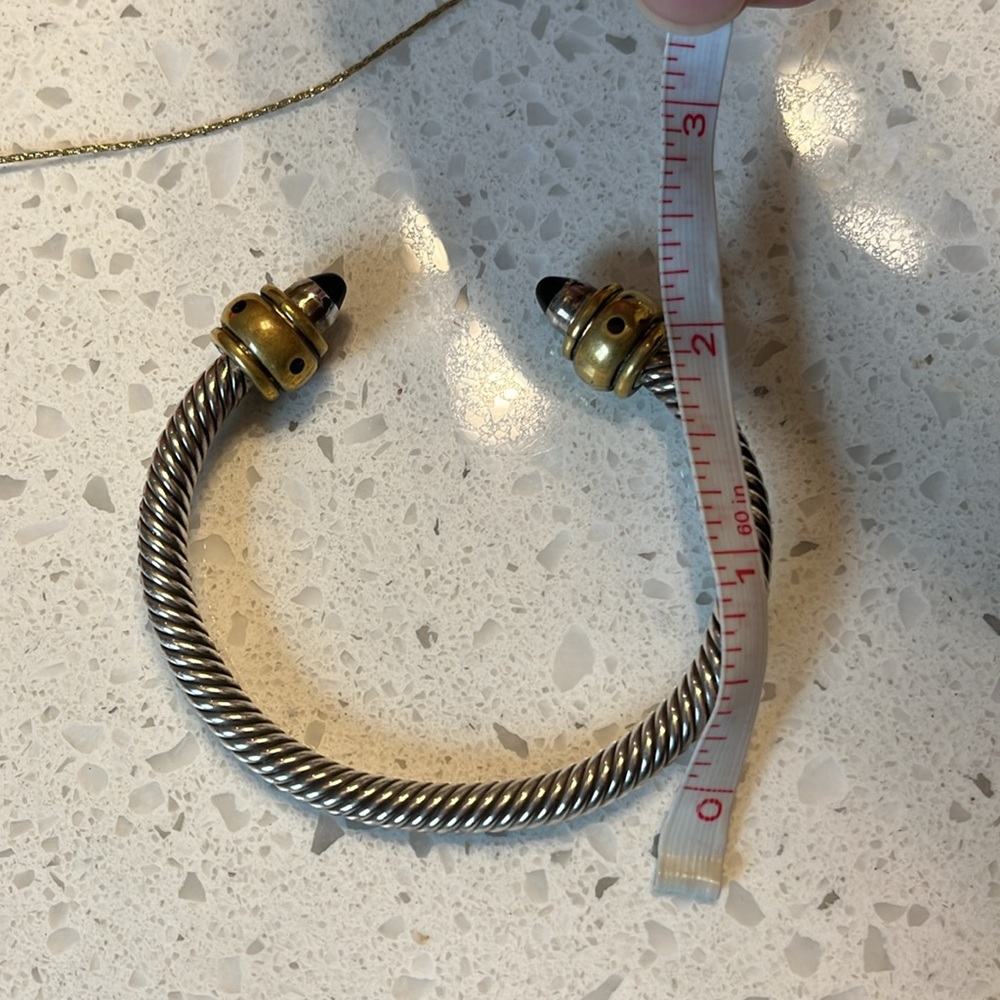 Taxco Silver and Gold Twisted Cuff with Black Accents - Picture 7 of 7